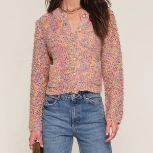 Heartloom Multicolor Confetti Knit Cropped Cardigan NWT